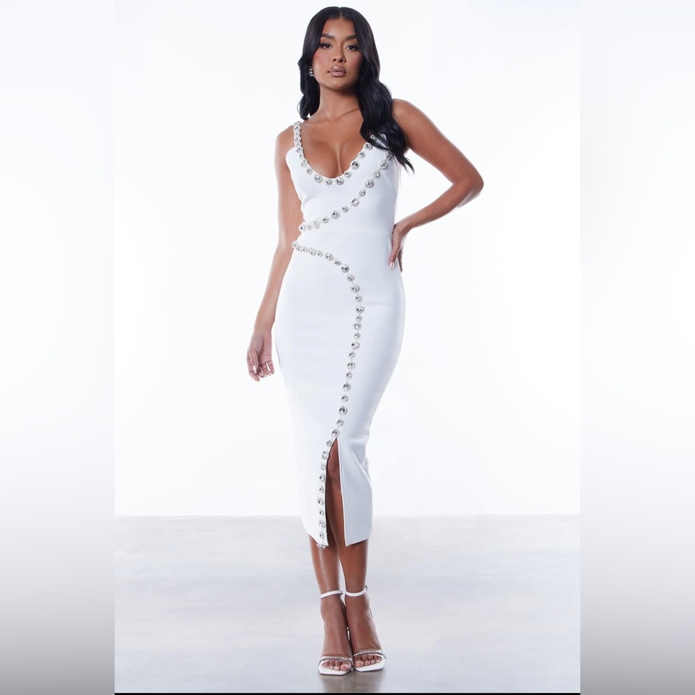 Embellished white dress